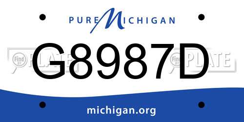 G8987D Michigan License Plate