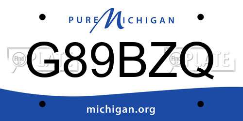 G89BZQ Michigan License Plate