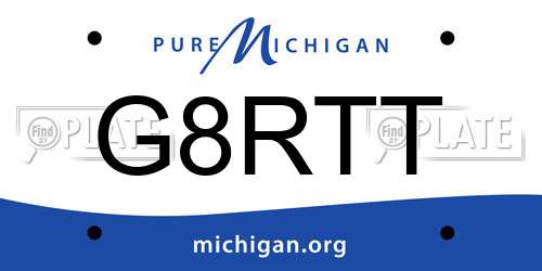 G8RTT Michigan License Plate