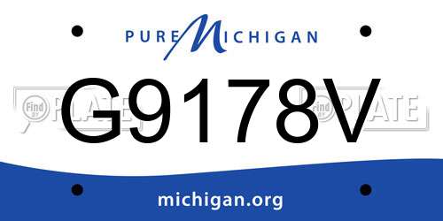 G9178V Michigan License Plate