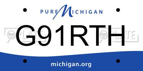 G91RTH Michigan License Plate