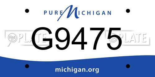 G9475 Michigan License Plate