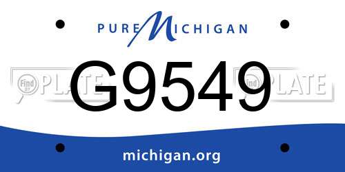 G9549 Michigan License Plate