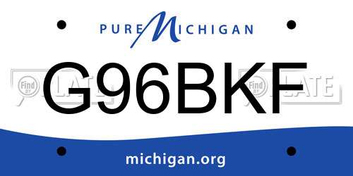 G96BKF Michigan License Plate