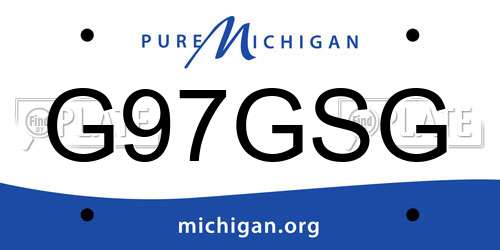 G97GSG Michigan License Plate