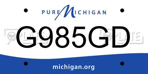 G985GD Michigan License Plate