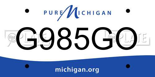 G985GO Michigan License Plate