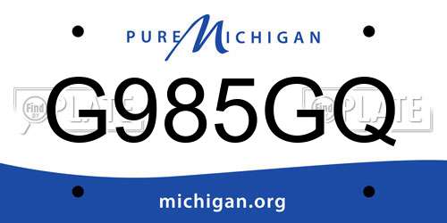 G985GQ Michigan License Plate