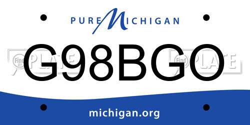 G98BGO Michigan License Plate