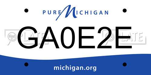 GA0E2E Michigan License Plate