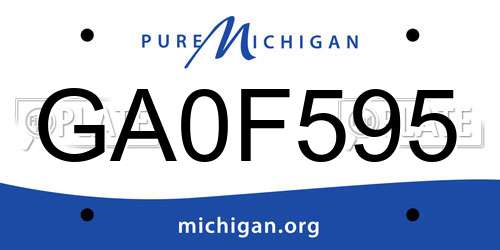 GA0F595 Michigan License Plate