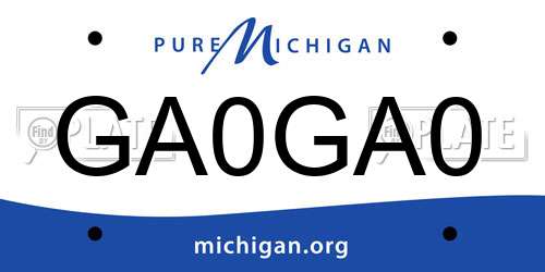 GA0GA0 Michigan License Plate