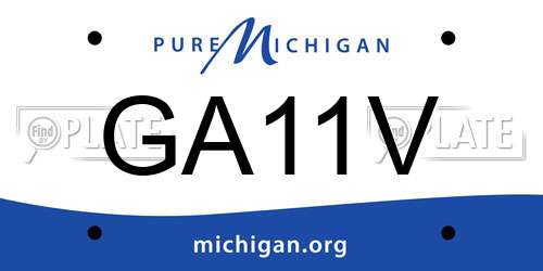 GA11V Michigan License Plate