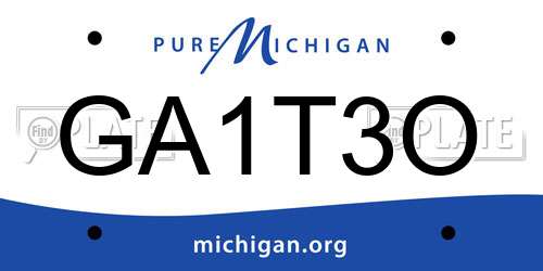 GA1T3O Michigan License Plate