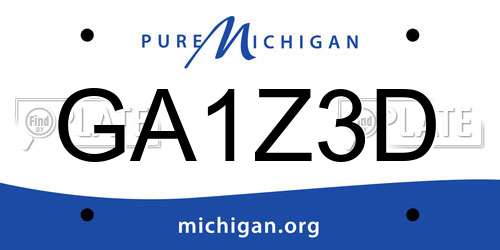 GA1Z3D Michigan License Plate