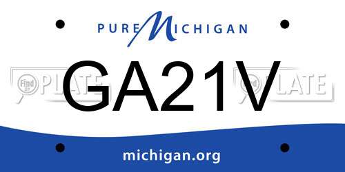 GA21V Michigan License Plate