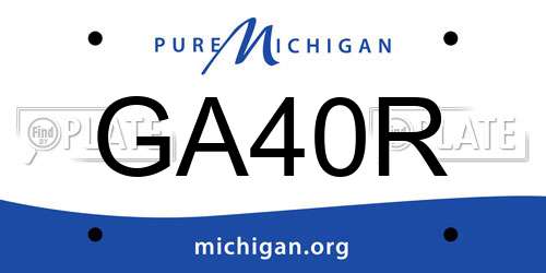 GA40R Michigan License Plate