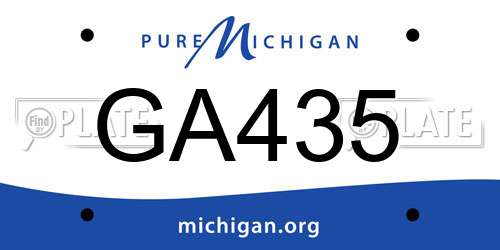 GA435 Michigan License Plate