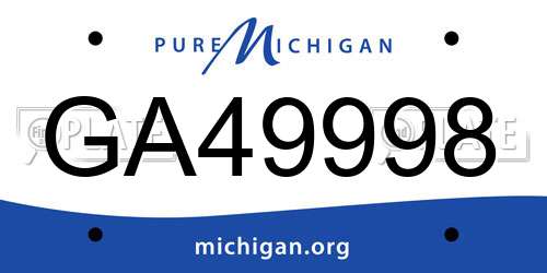 GA49998 Michigan License Plate