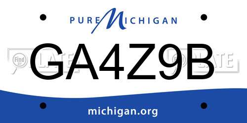 GA4Z9B Michigan License Plate