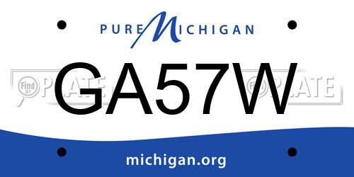GA57W Michigan License Plate