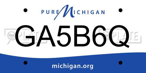 GA5B6Q Michigan License Plate
