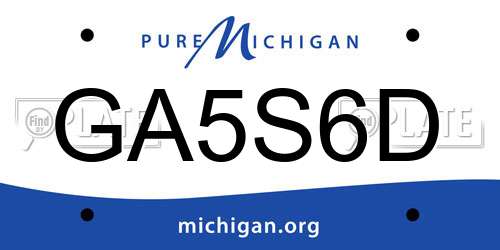 GA5S6D Michigan License Plate