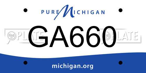 GA660 Michigan License Plate