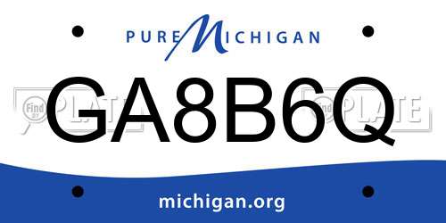 GA8B6Q Michigan License Plate