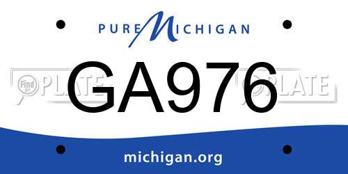 GA976 Michigan License Plate