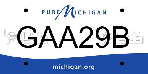 GAA29B Michigan License Plate