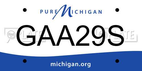GAA29S Michigan License Plate
