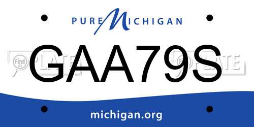 GAA79S Michigan License Plate