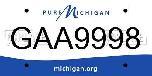 GAA9998 Michigan License Plate