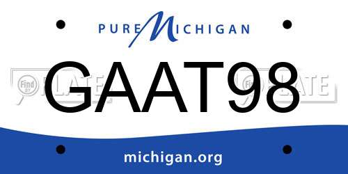 GAAT98 Michigan License Plate