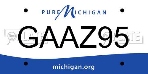 GAAZ95 Michigan License Plate