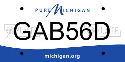 GAB56D Michigan License Plate