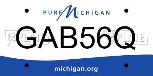 GAB56Q Michigan License Plate