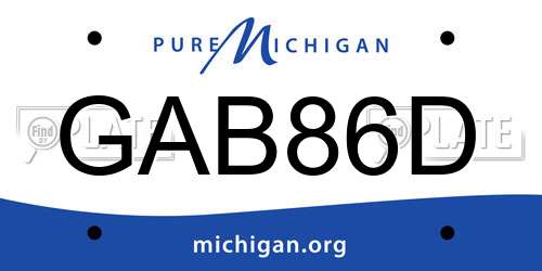GAB86D Michigan License Plate