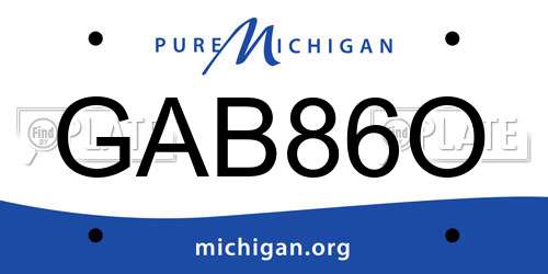 GAB86O Michigan License Plate