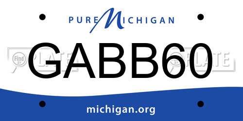 GABB60 Michigan License Plate