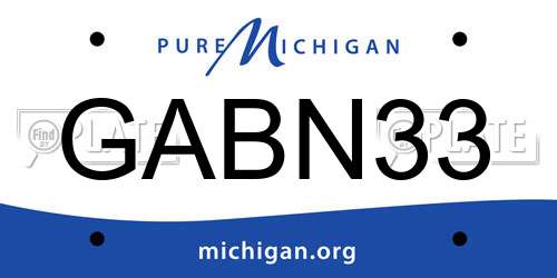 GABN33 Michigan License Plate