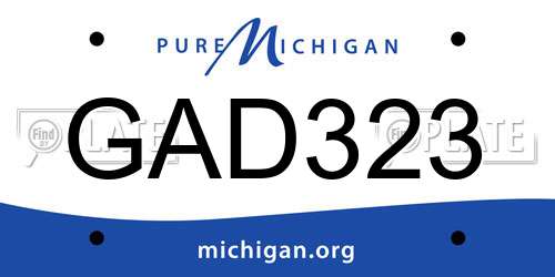 GAD323 Michigan License Plate