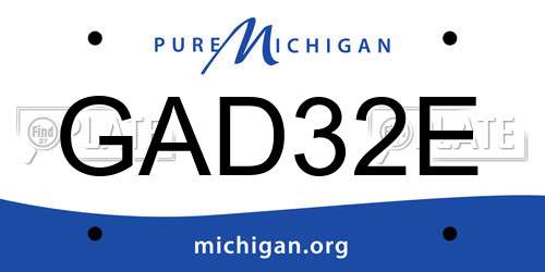 GAD32E Michigan License Plate