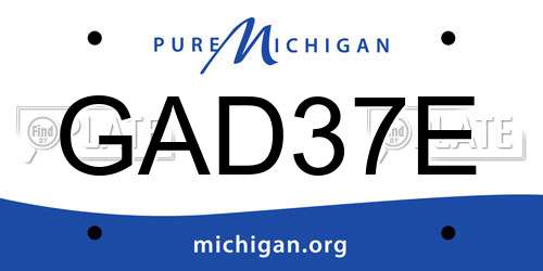 GAD37E Michigan License Plate