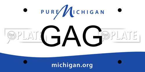 GAG Michigan License Plate