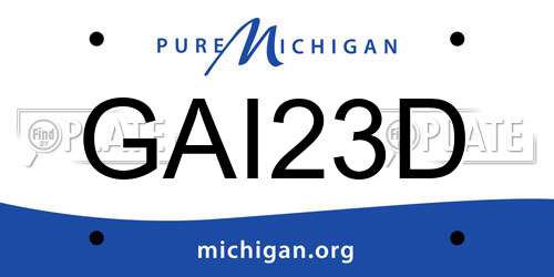 GAI23D Michigan License Plate