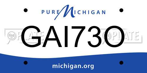 GAI73O Michigan License Plate