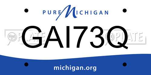 GAI73Q Michigan License Plate