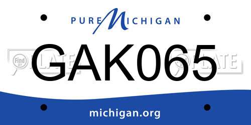 GAK065 Michigan License Plate